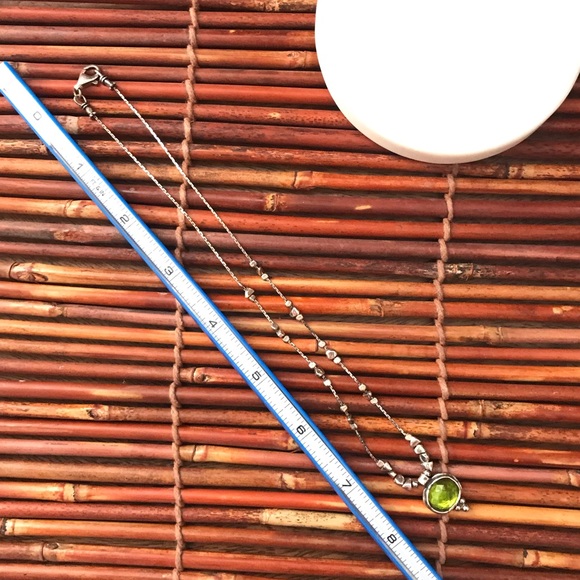 Silpada Sterling Silver Necklace Green Glass & Sterling Beads 16.5" - Picture 5 of 7